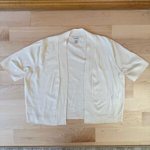 Dressbarn Cream Short-Sleeve Cardigan